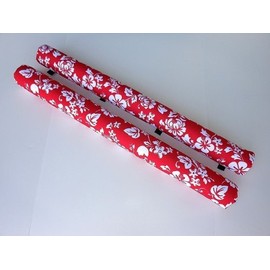 Vitamin Blue 36" Roof Rack Pads Red Floral - Non Logo (MADE in U.S.A.) REGULAR PADS