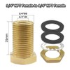 Hooshing 2PCS Brass Bulkhead Fittings1/4" NPT Female Coupling and 1/2"