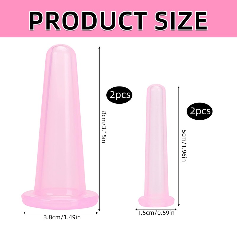 4 Stück Schröpfen Cups Silikon,Schröpfen Silikon Schröpfset Facial Silikon set,