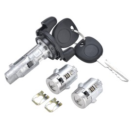 Ignition Switch Lock Cylinder with Pair Front Door Lock Cylinder Compatible with 1999 2000 Chevy Silverado Tahoe Suburban GMC Sierra Replace OE# 704600 + 702912 X2 + 598007 X2 (No chip)