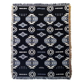 NU TRENDZ Signature Southwest Throw Blanket for Couch Bed, Cotton Woven Southwestern Navajo Throws Tapestry Cover for Living Room Chair Sofa Decorative w/Boho Fringe, 50x60 (1711-1612 Oak)