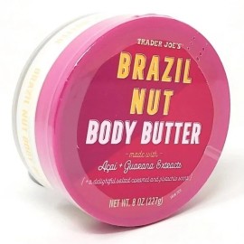 TRADER JOE’S Brazil Nut Body Butter 8oz Pink Jar Acai Guarana Unisex Cult Fave