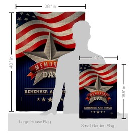 Ornament Collection Memorial Day Star Burlap Garden House Flag-Kit Patriotic Armed Forces Military Veteran United State American Decoration Banner Small Yard Gift Double-Sided, Made in USA