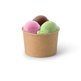 BIOZOYG 50 x Cardboard Ice Cream Cups, 200 ml, Brown, Disposable Cups, Plastic-Free and Biodegradable – Dessert Bowl To-Go Cups