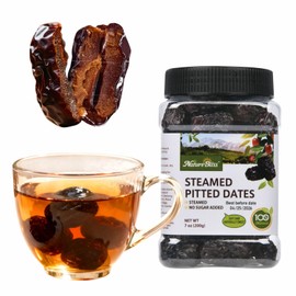 NatureBliss Premium Steamed Jujube Dates, Pitted Dried Fruit Snacks, Large-size Chinese Red Dates (Hong Zao), No Added Sugar, Non-GMO, Sweet Dried Jujubes Fruit for Cooking, Baking (7 OZ/Pack of 1)