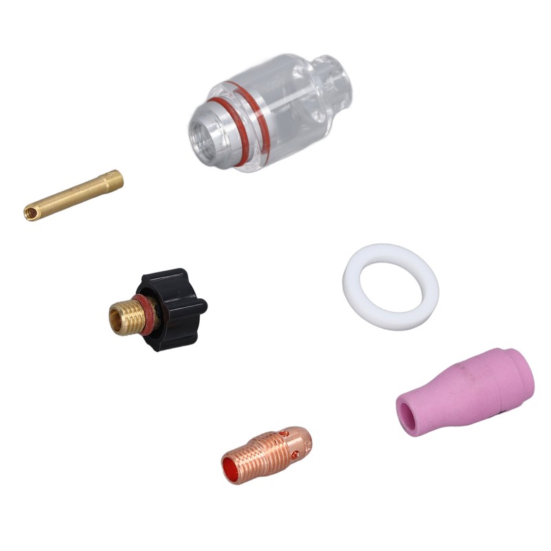 6Pcs TIG Welding Accessory Set 4# Ceramic Nozzle 2.4mm Electrode