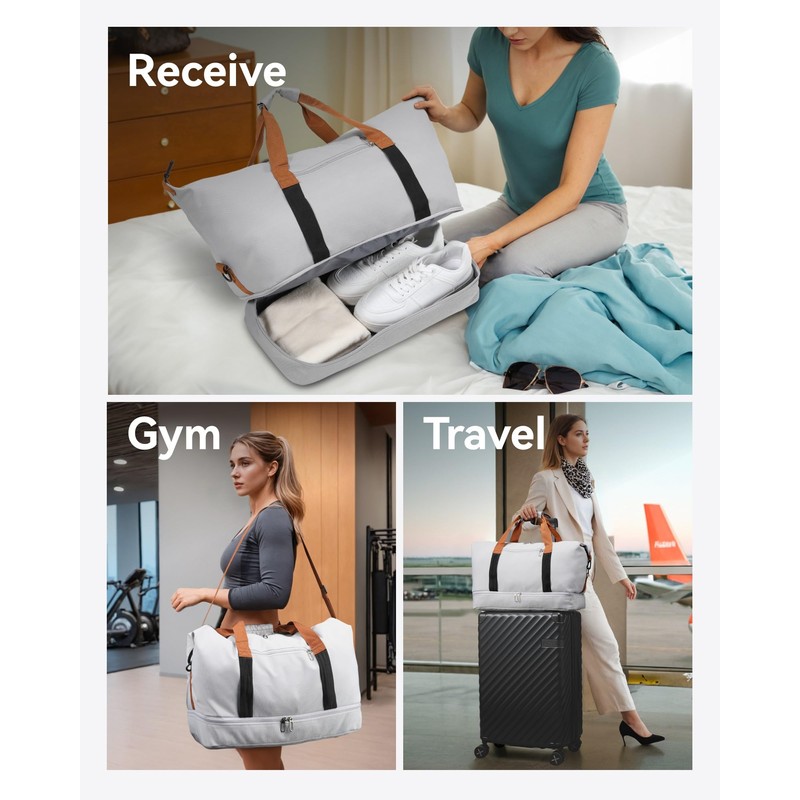 YOETEY Carry-on Suitcase, Backpacks, gray
