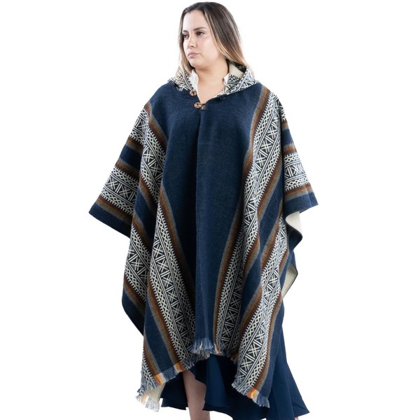QISU ISKAY Aspen Trail Alpaca Wool Poncho Luxuriously Soft, Thick