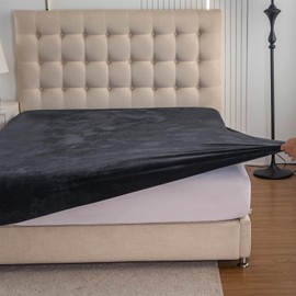 Soifox Jersey Warm Fitted Sheet 90 x 200 cm to 100 x 200 cm Pack of 2 Plush Fleece Velvet Soft Cuddly Fluffy Cashmere Touch Bed Sheet for Box Spring Bed Topper Mattress Anthracite with Elastic Band