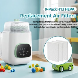 9 Pcs HEPA Filter Replacement Compatible with Momcozy KleanPal Pro Baby Bottle Washer and Dryer - H13 HEPA Air Filters