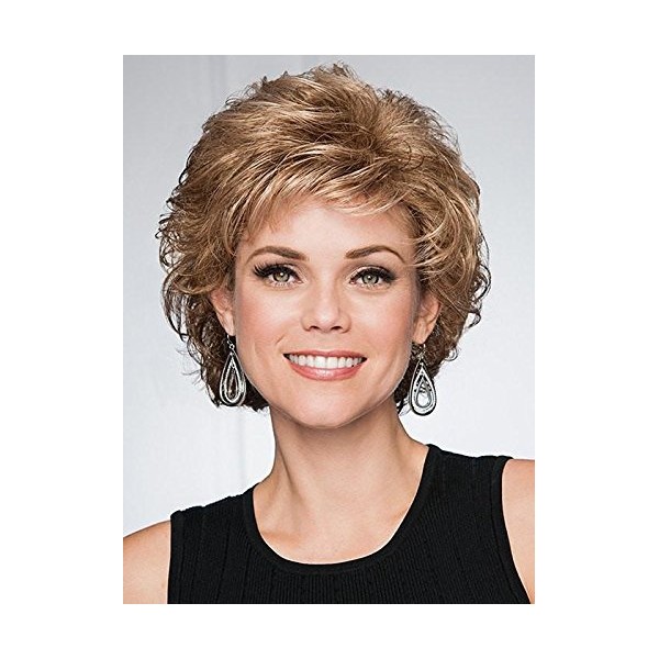 Sensation Wig Color G38+ Sugared Walnut - Gabor Wigs Short Curly Shag Collar Length Nape Womens Synthetic Personal Fit Capless Average Cap