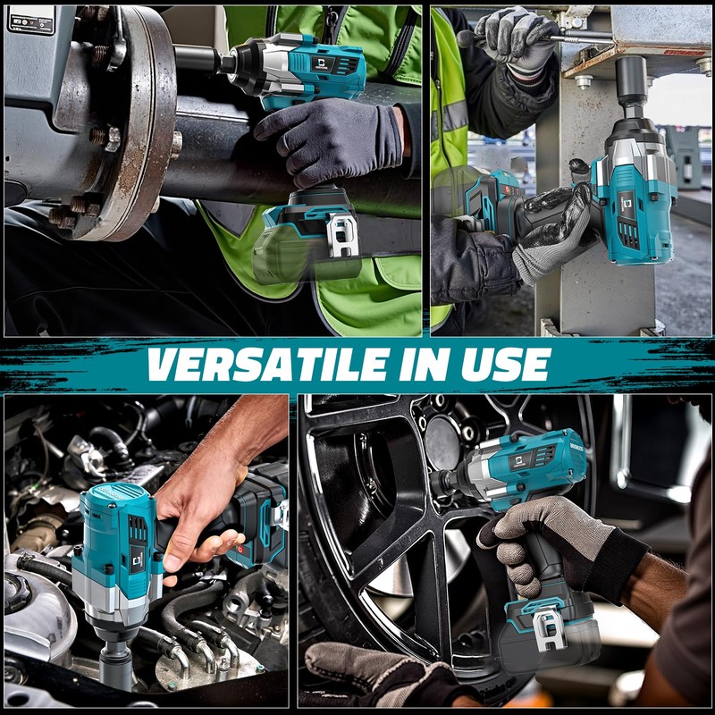 Cordless Impact Wrench 1/2 inch for Makita Battery 900FT-LBS with