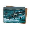 Julian Friers Puffins in Flight Large Table Mats by Wildlife