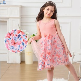 UNICOMIDEA Girls Dresses Toddler 2Pcs Cotton Toddler Girls 2t 3t Winter Summer Butterfly Dress and Knit Cardigan Set Baby Party School Birthday Clothes 2-3T