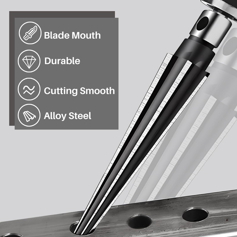 Mrosnail Tapered Reamer Set with T Handle, 3-13mm (1/8''-1/2'') &