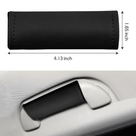 wuyaoyao 2PCS Car Inside Grab Handle Cover, Leather Inside Car Door Handle Protector, Anti-Scratch Cover for Auto Inner Front Rear Door Pull Handle, Universal Interior Car Accessories (Black)