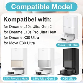 RUKHOOL Accessories for Dreame L10s Ultra Gen 2 / L10s Pro Ultra Heat/Mova E30 Ultra Replacement Parts X30 Ultra Accessory Set with 4 Dust Bags, 2 Main Brushes, 4 Filters, 4 Wipes, 4 Side Brushes