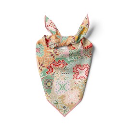 Vissona 100% Silk Headscarf for Women - 22"x 22" inch Hair Scarf Ethnic Pattern Silk Headscarf Bandanas Square Silk 60353, Pink , Red , Green ,Beige, Medium