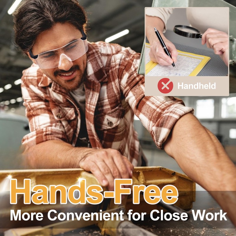 OKH 2-Pack 200% Magnifying Glasses for Close Work Hands-Free Ideal