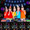 Dvaorc 4 Pack Let's Glow Tablecloth Party Table Cover Neon