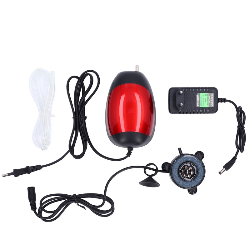 Portable Aquarium Air Pump Quiet Waterproof LED Light Fish Tank