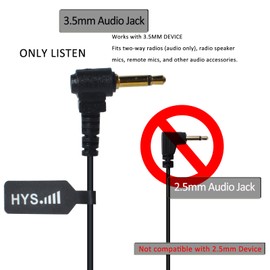 HYS Light Ear Hook - 3.5 mm Jack - Left or Right Ear - Headset for Radios Handheld Microphone, Pack of 6 (REDC-6)