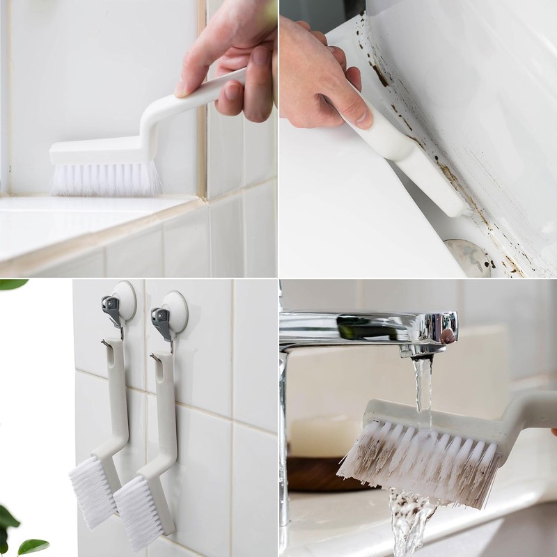 3 Pcs Pointed Bathroom Cleaning Brushes, V Shaped Brush, Bathroom