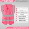HYCOPROT High Visibility Safety Reflective Vest with Pockets and Zipper,