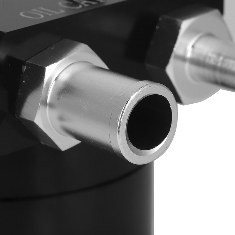 Universal Oil Catch Can Kit 300ML Reservoir Tank Engine Black