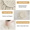 CRAFFANCY 2Pcs Woven Coasters, Round Macrame Absorbent Coasters Drink Cotton