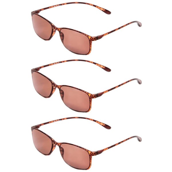 Calabria 720T Flexie Square Reading Sunglasses +3.00 Tortoise (3pack) Men/Women