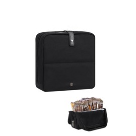YINKE Makeup Brush Storage Pouch, Makeup Brush Case, Professional, Makeup Pencil Case, Brush Stand, Cosmetic Pouch, Freestanding, Adjustable Dividers, Large Capacity, Travel, Portable, Transparent