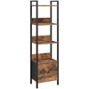 MAHANCRIS Bookshelf, 5-Tier Bookcase with Drawer, Small Book Shelf for