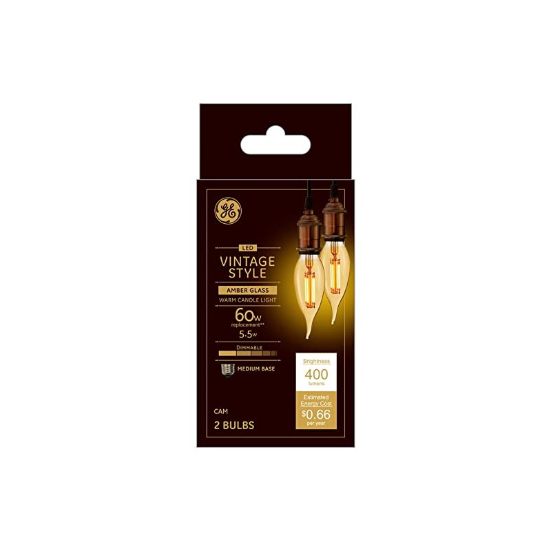 GE Lighting VintaStyle LED Decorative Light Bulbs, 5.5 Watts (60