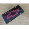 Vintage Chevy License Plate Red Bowtie Bow-Tie Embossed Auto Tag