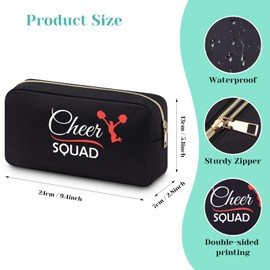 Cheerleader Gifts Cheer Makeup Bag Cheerleading Gift for Women Zipper Cheer Cosmetic Bag Thank You Gift for Cheer Coach Cheerleader Lovers Gifts Cheerleading Bag for Women Teammates
