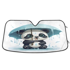 Parasol para parabrisas de coche, divertido oso panda plegable, para parabrisas delantero de coche, bloquea los rayos UV, protección contra el calor para coche, camión, SUV para mantener tu vehículo