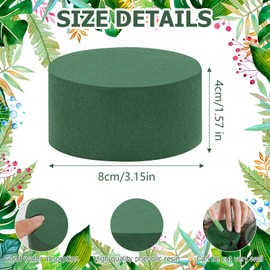 Pack of 8 Floral Foam for Artificial Flowers, Round Flower Foam Set, 8 x 4 cm, Fresh Flowers, Green Moss for Crafts, Foam Flower Arrangement, Preferred for Weddings and Family