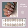 MISUD Press on Nails Almond Medium Fake Nails Glossy Glue