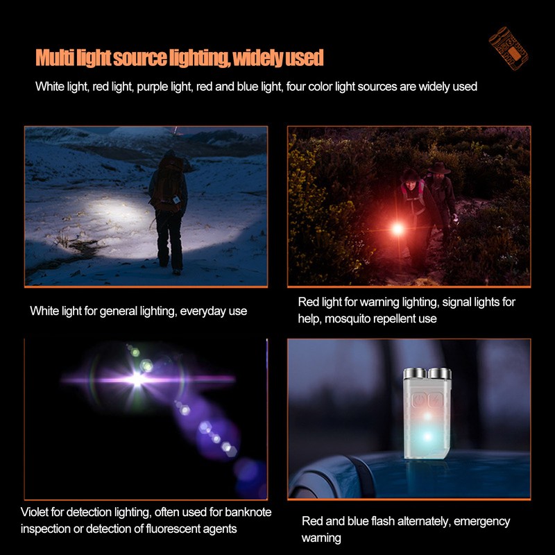V3 Mini Keychain Flashlight USB Rechargeable Small Flashlight Outdoor Waterproof