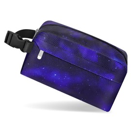 Neverwhy Small Insulated Snack Bag Lunch Box,Collapsible Reusable Small Lunch Bag with Snap Buckle Handle for Beach Travel Picnic,Starlit Sky 5-Can(3L)