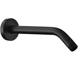 Nuodan Shower Arm with Flange, 10 Inches Wall Mount Replacement Shower Head Arm for Fixed Shower Head and Handheld Showerhead, Matte Black