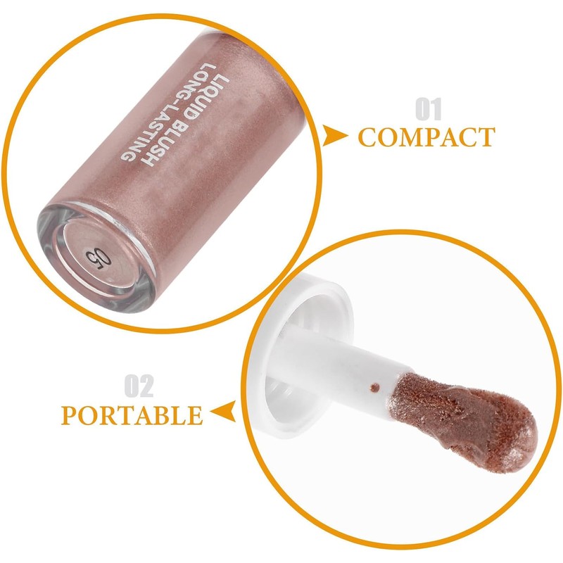 Rubor Líquido para Maquillaje Facial, Portátil, de Larga Duración