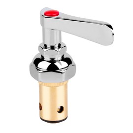 Brass Spindle Assembly for Eterna Valve Replacement, Hot Side Handle Stem Assembly Replacement Valve for Wall Mount Commercial Pre Rinse Faucet, Red