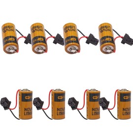 KANGLEUS (8-Pack) CR2/38-L Battery Compatible 2000mAh for Fuji CR2/3 8.L 3V PLC Lithium Battery FDK CR2/38.L with Black Plug