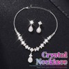 EARENT Rhienestone Wedding Jewelry Sets Silver Diamond Bridal Necklace and