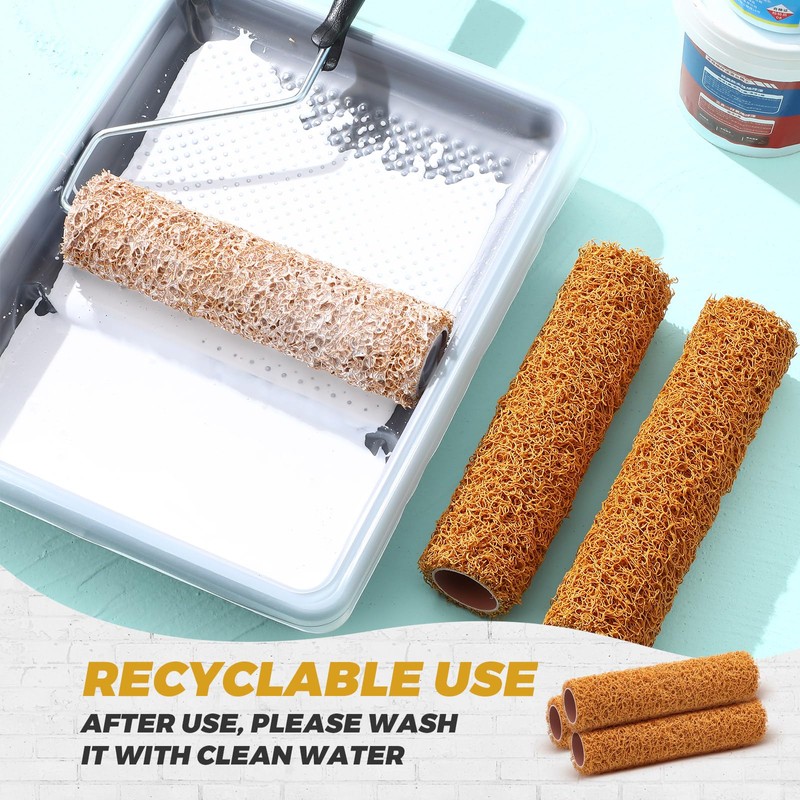 Teenyyou 5 Pcs Texture Paint Roller Set, 4 Pcs 9