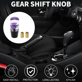 TUCKBOLD Car Shift Knob 10cm | Front Shift Lever Knob Universal for Automatic and Manual Vehicle Acrylic Purple with 2 Adapter 1 Set