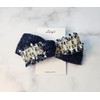 Burnaby Navy Sequin Tweed Hairpin 10cm / 버나비 네이비 스팽글