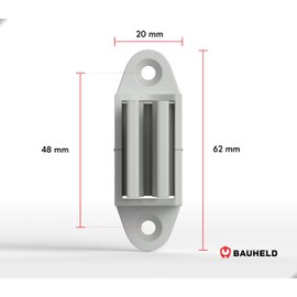 BAUHELD® Crank Holder for Crank Rod [Made in Germany] - Wall Bracket for Roller Shutter Crank with 12 to 17 mm Diameter [Pack of 1] - Adjustable with Elastic Handle - Hole Spacing 48 mm - RAL7035
